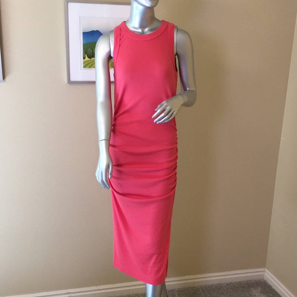 MICHAEL STARS | Wren Ruched Midi Tank Dress Ultra Rib